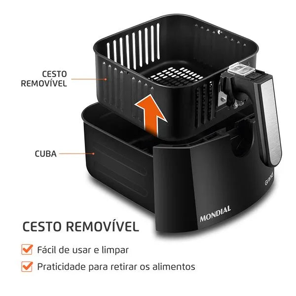 Fritadeira Sem Óleo Air Fryer 5L Mondial – Mais Capacidade, Praticidade e Refeições Mais Saudáveis