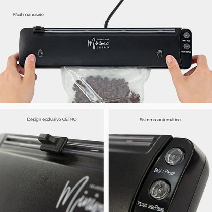 Seladora a Vácuo Portátil Minivac Cetro Bivolt – Conserva Alimentos por Mais Tempo