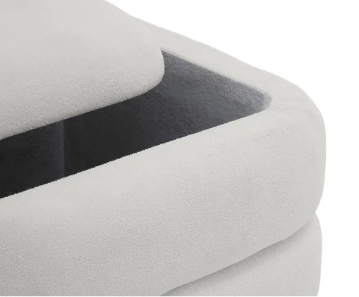 Puff Baú Bouclé Valle Natural Premium