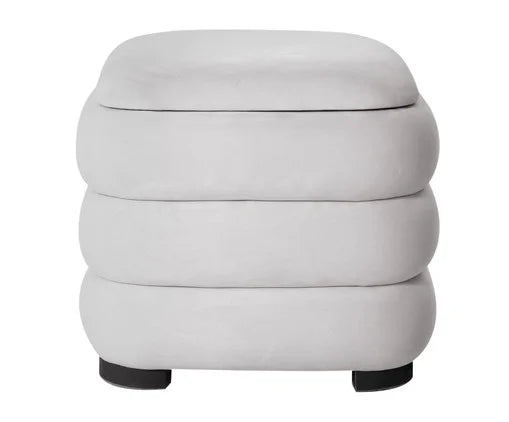 Puff Baú Bouclé Valle Natural Premium