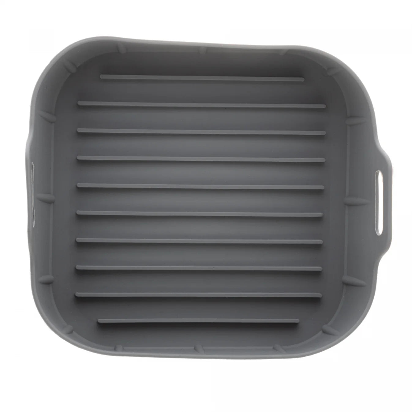 Forma Quadrada de Silicone para Air Fryer Cinza Reutilizável – Antiaderente e Resistente ao Calor