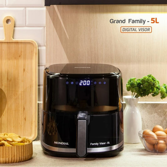 Fritadeira Sem Óleo Air Fryer Digital Mondial 5L Preta – Mais Praticidade, Rapidez e Refeições Mais Saudáveis
