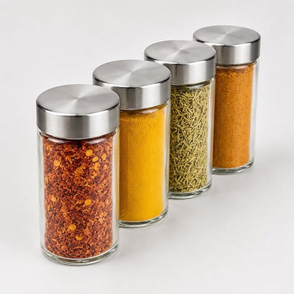Porta Temperos Giratório 360° com 12 Potes de Vidro e Tampa Inox – Organizador de Especiarias em Aço Inoxidável para Cozinha