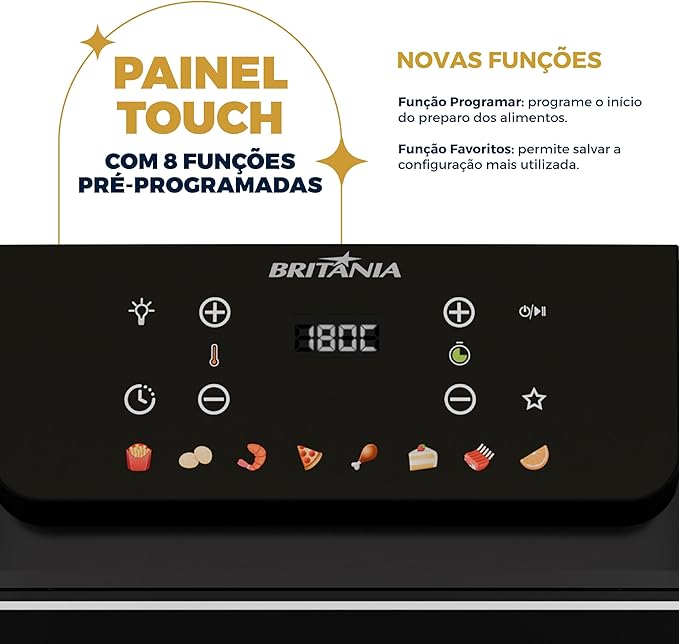 Air Fryer Oven Britânia 11L 8 Funções 1800W BAF11A – Mais Capacidade, Praticidade e Menos Óleo