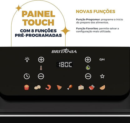 Air Fryer Oven Britânia 11L 8 Funções 1800W BAF11A – Mais Capacidade, Praticidade e Menos Óleo