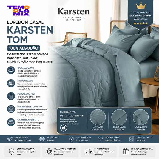 Edredom Casal Karsten Tom 200 Fios
