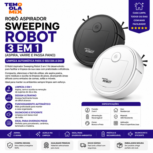 Robô De Limpeza | EasyClean 3 em 1