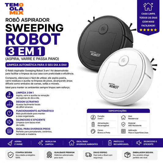 Robô De Limpeza | EasyClean 3 em 1