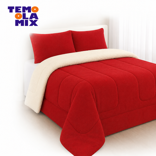 Cobertor Sherpa Casal Queen Dupla Face – Edredom Macio, Quente e Confortável para Inverno
