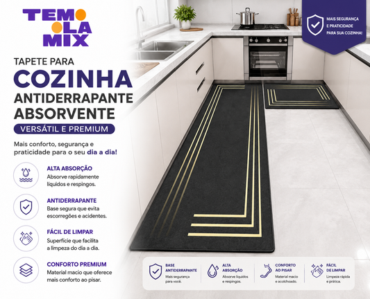 Tapete para Cozinha Antiderrapante Premium Versátil