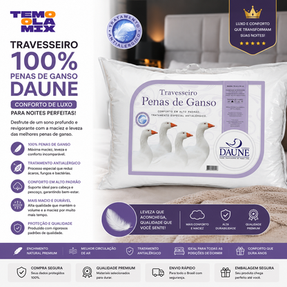 Travesseiro Premium Penas de Ganso Daune-Antialérgico