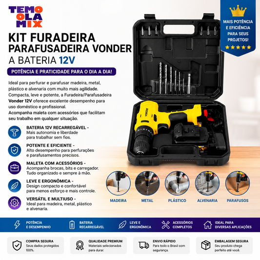 Parafusadeira/furadeira Bateria 12v