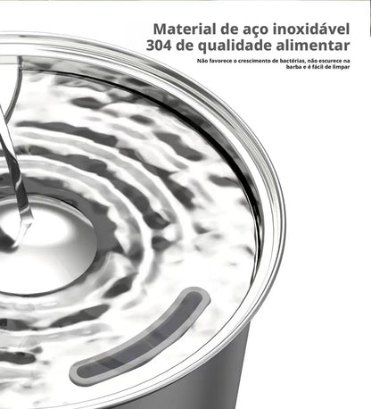 Fonte Bebedouro Automático para Gatos e Cães em Aço Inox com Visor LED – Água Filtrada e Circulação Contínua