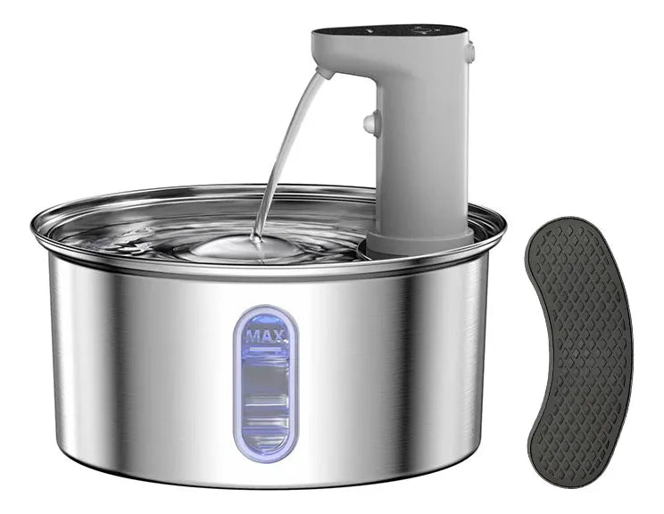 Fonte Bebedouro Automático para Gatos e Cães em Aço Inox com Visor LED – Água Filtrada e Circulação Contínua