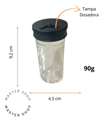 Porta Temperos Giratório com 12 Potes de Vidro – Organizador de Condimentos Preto para Cozinha