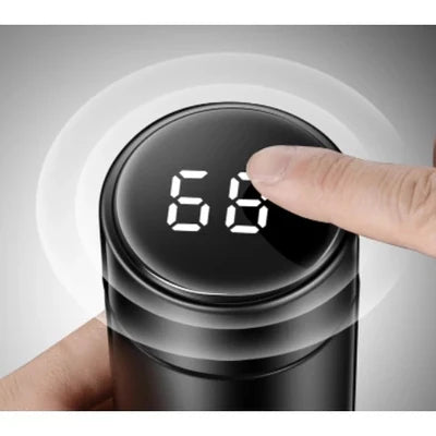 Garrafa Térmica Inteligente 500ml com Display de Temperatura LED – Inox a Vácuo para Bebidas Quentes e Geladas