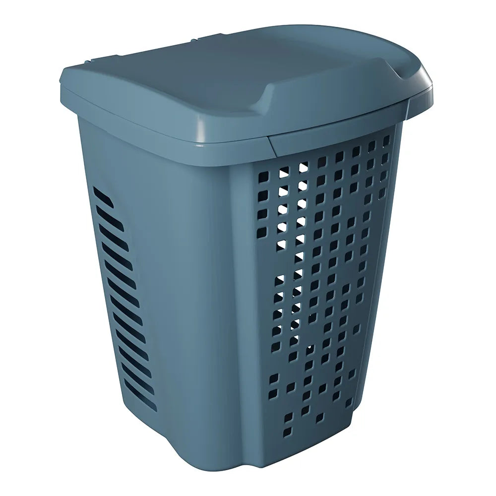 Cesto Organizador de Roupas 70 Litros com Tampa – Grande, Resistente e Ventilado para Lavanderia e Banheiro
