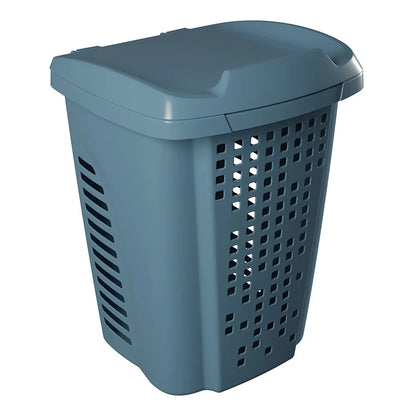 Cesto Organizador de Roupas 70 Litros com Tampa – Grande, Resistente e Ventilado para Lavanderia e Banheiro
