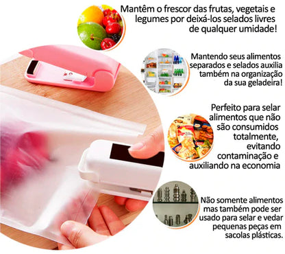 Selador de Embalagem Portátil – Mini Seladora para Sacos Plásticos e Conservação de Alimentos