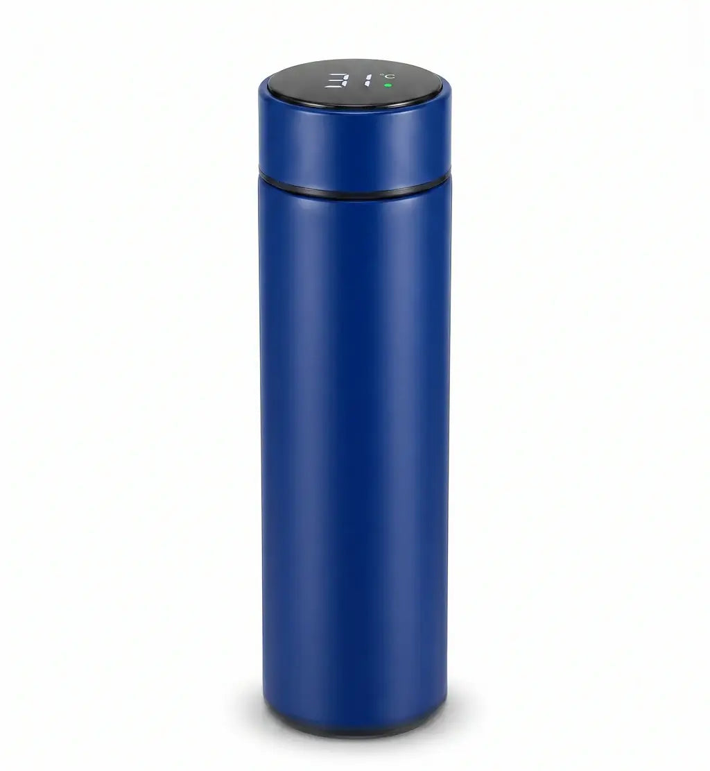 Garrafa Térmica Inteligente 500ml com Display de Temperatura LED – Inox a Vácuo para Bebidas Quentes e Geladas