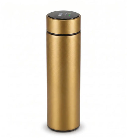 Garrafa Térmica Inteligente 500ml com Display de Temperatura LED – Inox a Vácuo para Bebidas Quentes e Geladas