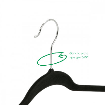 Kit Cabide 50 Cabides de Veludo Adulto - 42 cm
