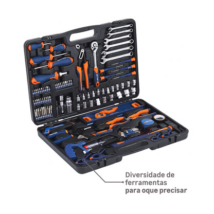 Kit de Ferramentas Dexter Aço Maleta 108 Peças
