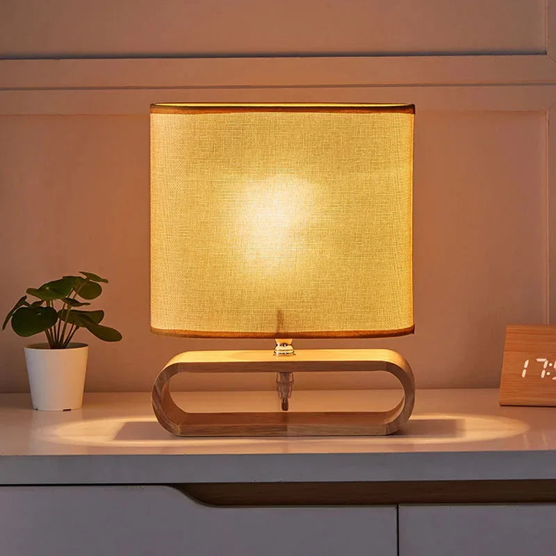 Luminária de Mesa Nórdica Premium em Madeira