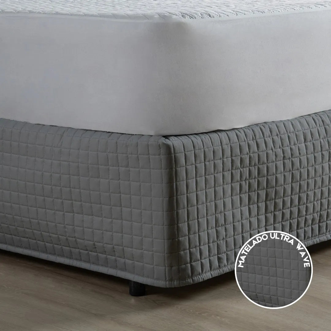 Saia para Cama Box Casal Padrão Matelada 150 Fios – Acabamento Quadriculado Elegante e Fácil de Instalar