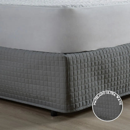 Saia para Cama Box Casal Padrão Matelada 150 Fios – Acabamento Quadriculado Elegante e Fácil de Instalar