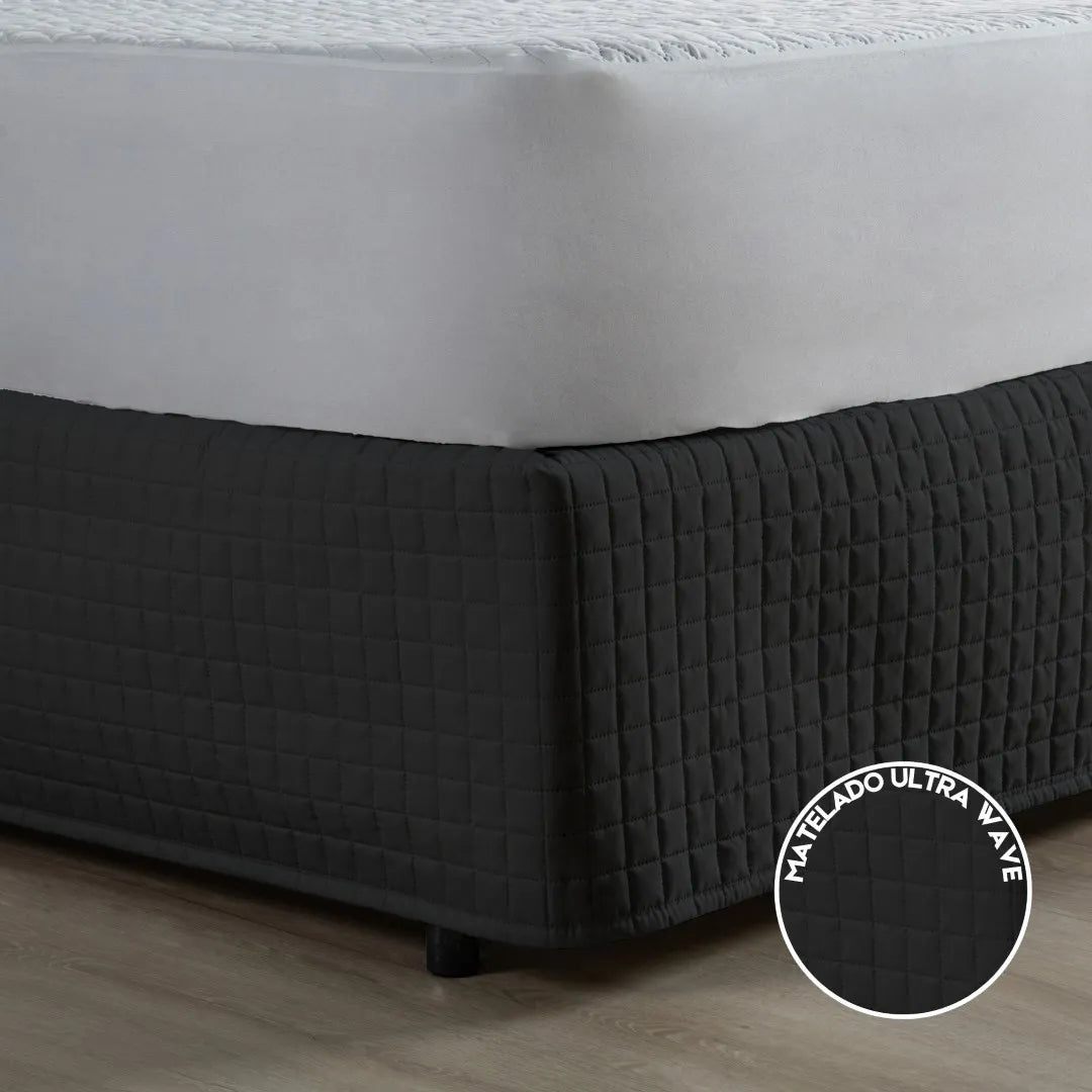 Saia para Cama Box Casal Padrão Matelada 150 Fios – Acabamento Quadriculado Elegante e Fácil de Instalar